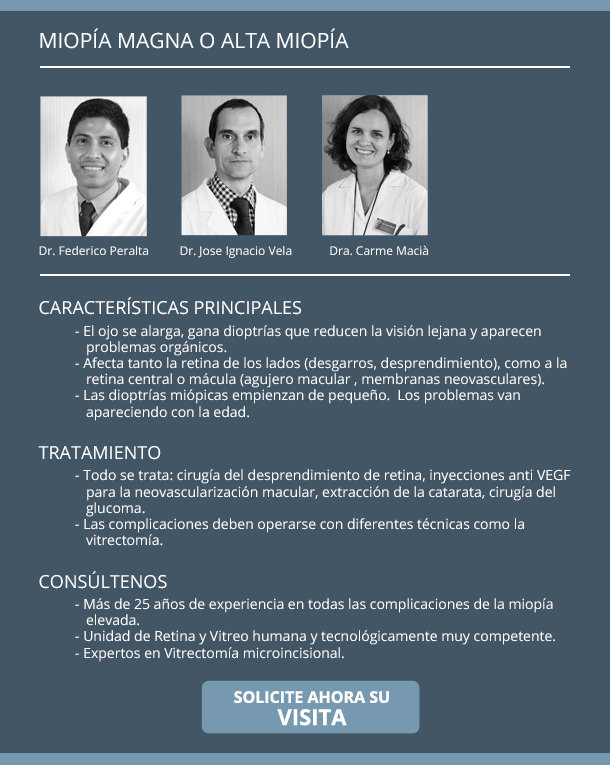 Especialistas Miopía Magna o Alta Miopía - VERTE Oftalmología Barcelona