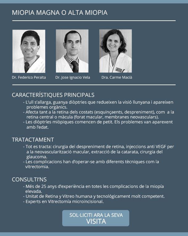 Especialistes Miopia Magna o Alta Miopia - VERTE Oftalmología Barcelona