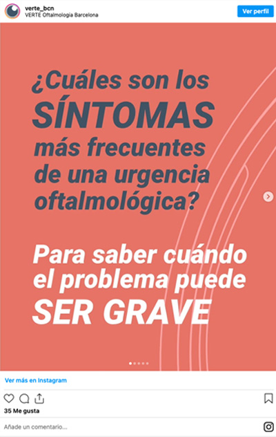 Síntomas urgencias oculares - VERTE Oftalmologia Barcelona
